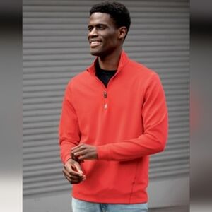 Cutter & Buck SEALED! NWT! Traverse Stretch Eco Quarter Zip in Red. HILTI Log.